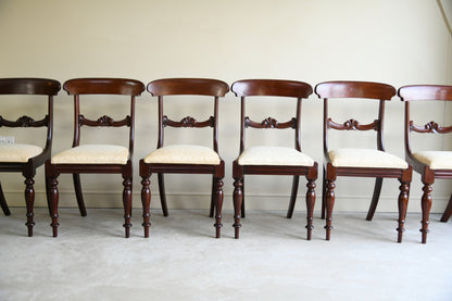 6 Antique Mahogany Bar Back Dining Chairs