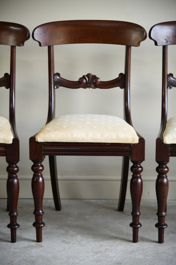 6 Antique Mahogany Bar Back Dining Chairs