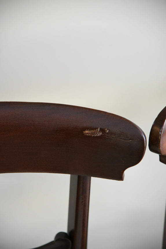 6 Antique Mahogany Bar Back Dining Chairs