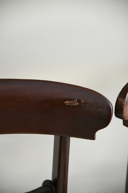 6 Antique Mahogany Bar Back Dining Chairs