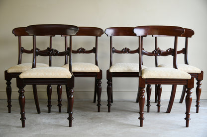 6 Antique Mahogany Bar Back Dining Chairs