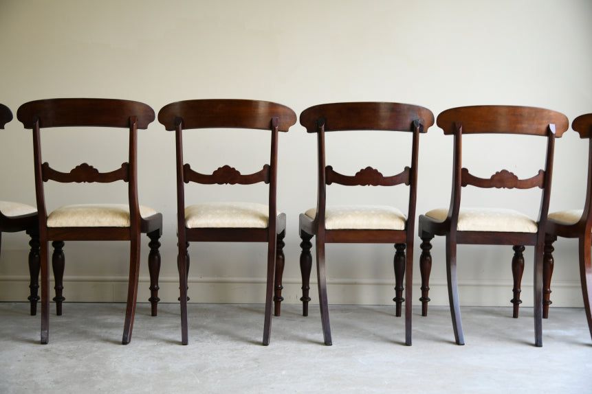 6 Antique Mahogany Bar Back Dining Chairs
