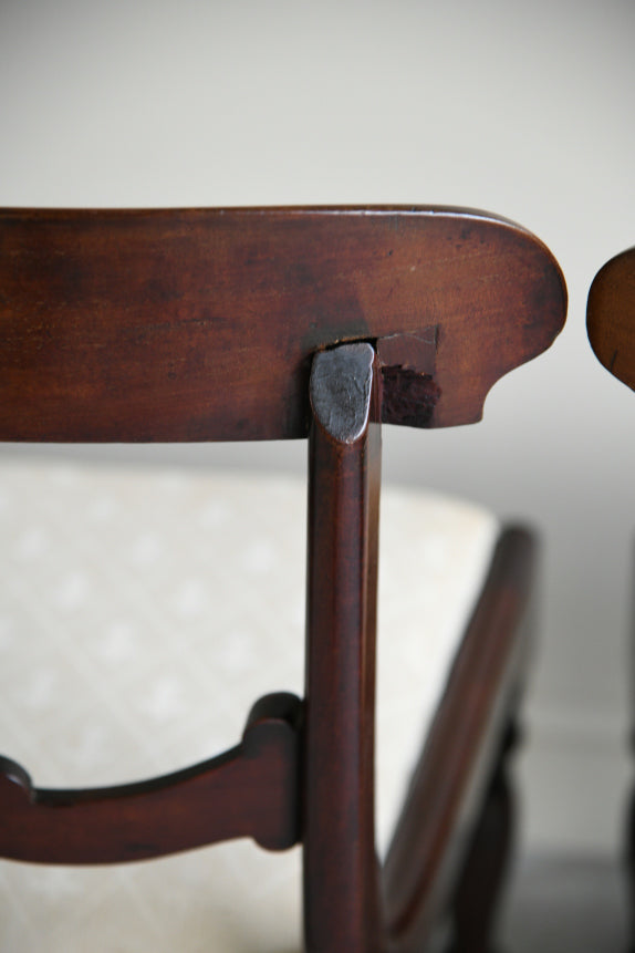 6 Antique Mahogany Bar Back Dining Chairs