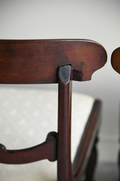 6 Antique Mahogany Bar Back Dining Chairs