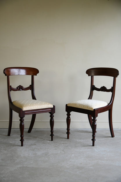 6 Antique Mahogany Bar Back Dining Chairs