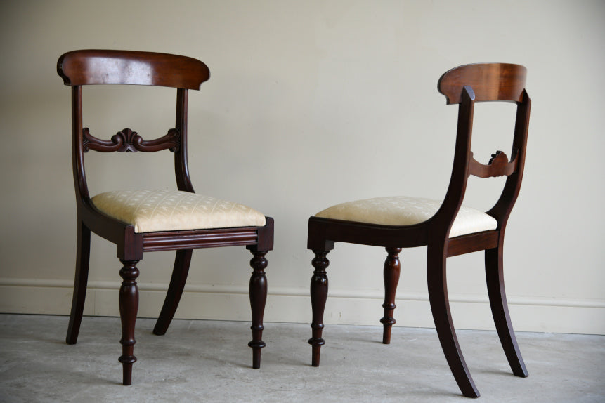 6 Antique Mahogany Bar Back Dining Chairs