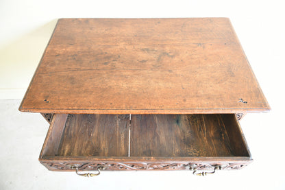 Antique Carved Oak Side Table