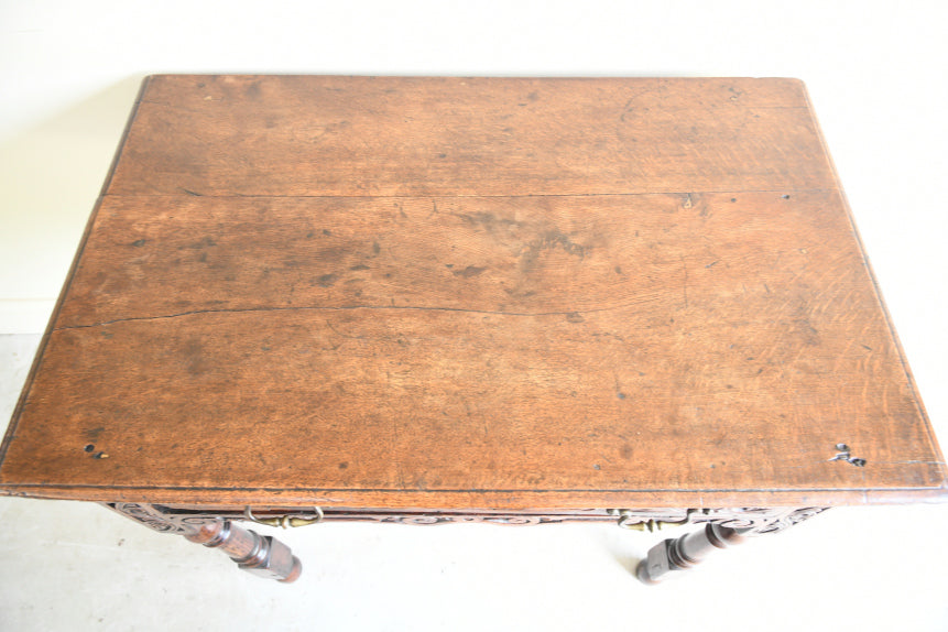 Antique Carved Oak Side Table