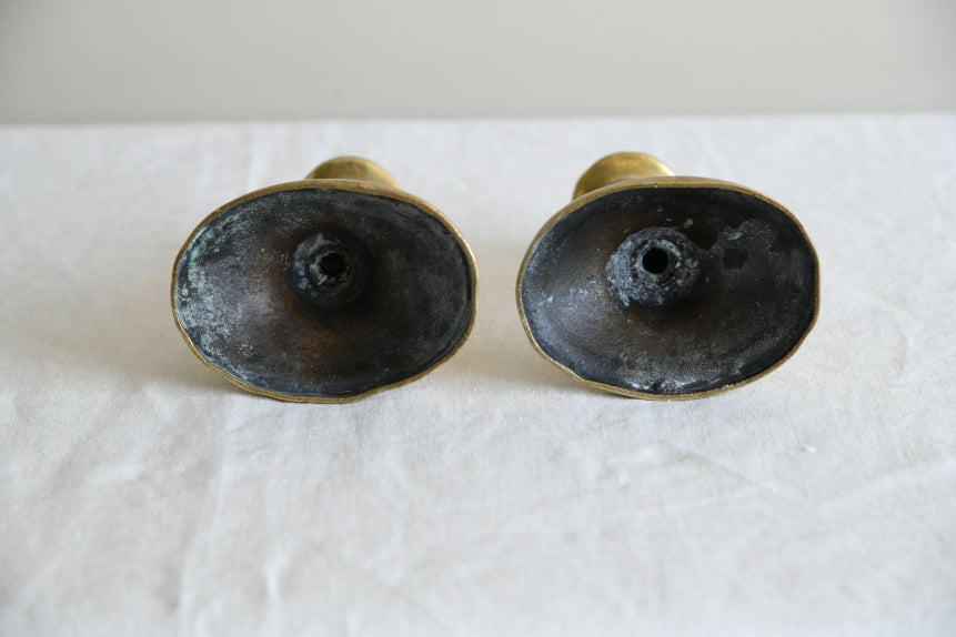 Pair Late 19th Century Brass Candlesticks