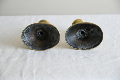 Pair Late 19th Century Brass Candlesticks