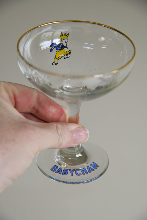 6 Vintage Babycham Glasses