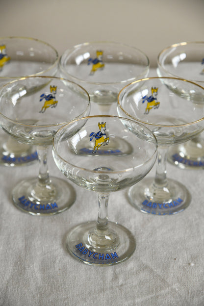 6 Vintage Babycham Glasses