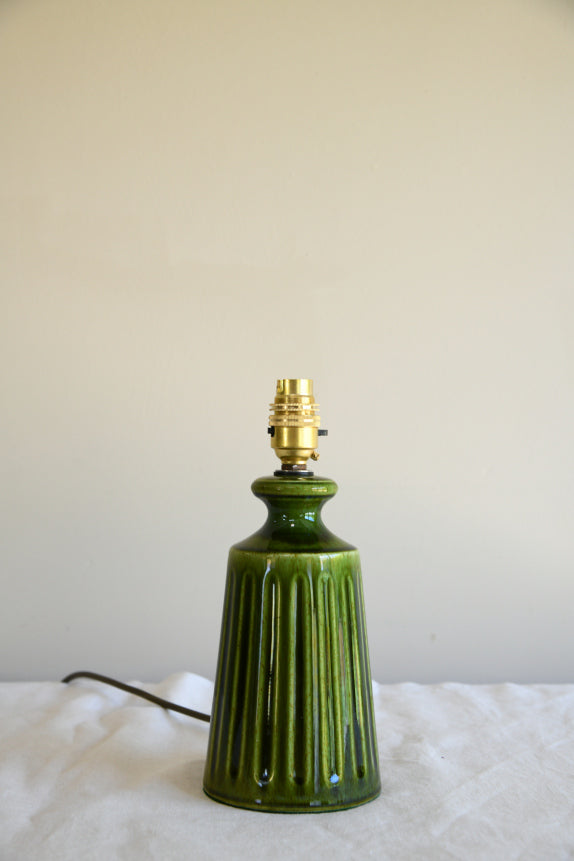 Retro Green Glaze Pottery Lamp