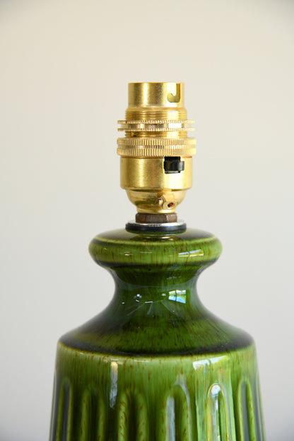 Retro Green Glaze Pottery Lamp