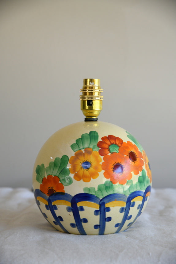 Grays Pottery Hand Painted Floral Lamp