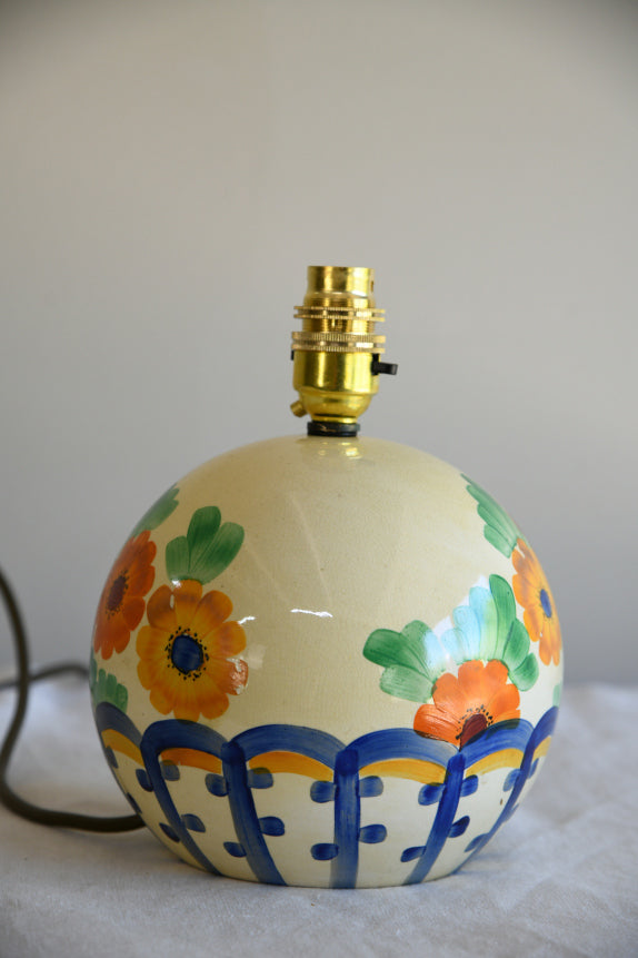Grays Pottery Hand Painted Floral Lamp