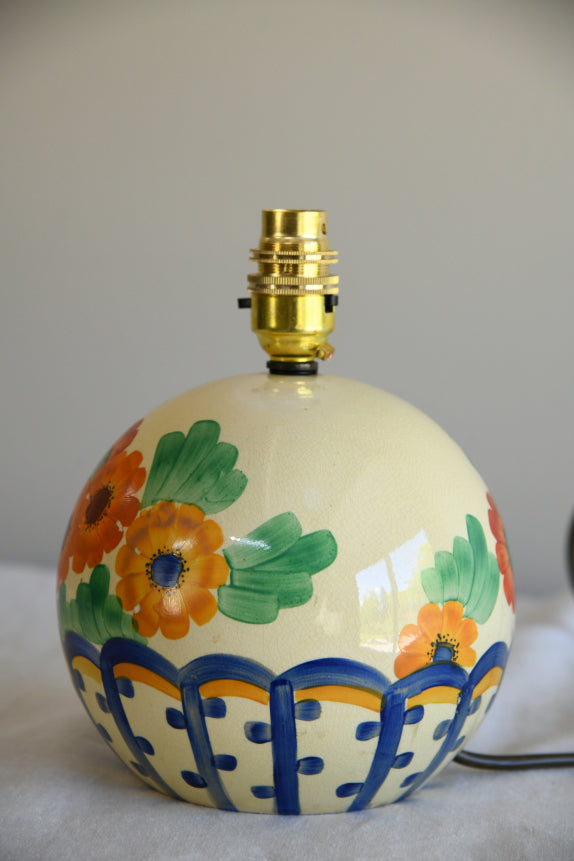 Grays Pottery Hand Painted Floral Lamp
