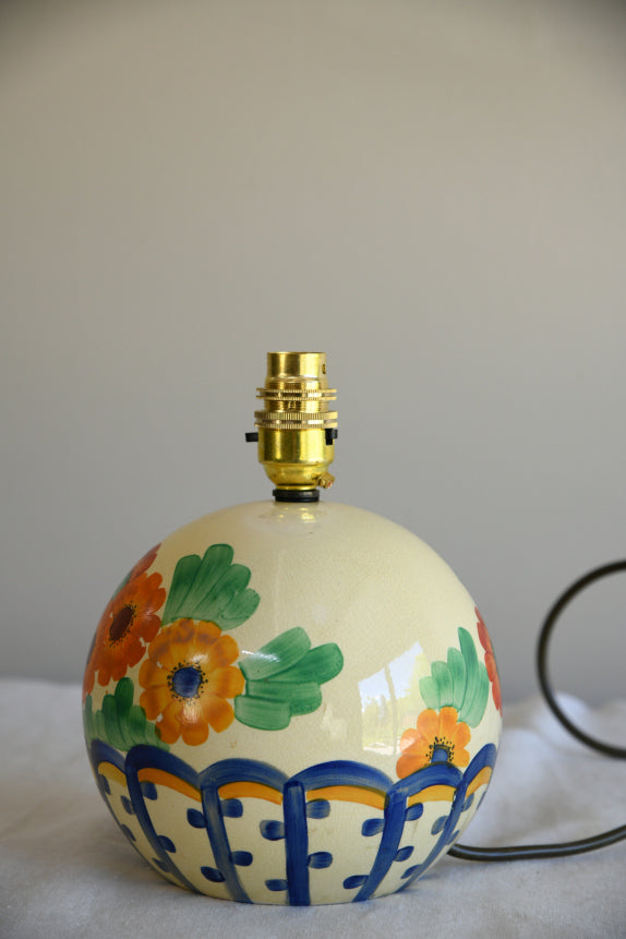 Grays Pottery Hand Painted Floral Lamp
