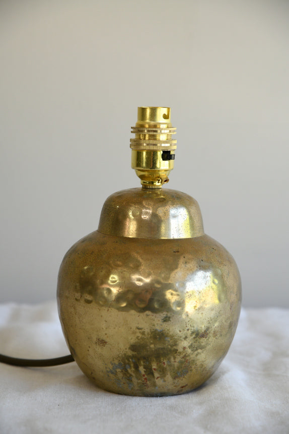 Vintage Hammered Brass Table Lamp