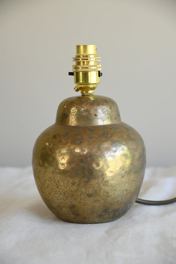 Vintage Hammered Brass Table Lamp