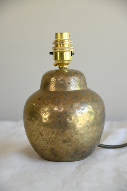 Vintage Hammered Brass Table Lamp