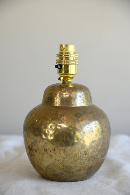 Vintage Hammered Brass Table Lamp