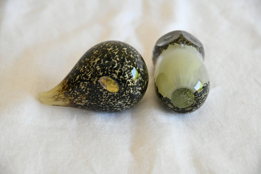 Wedgwood Owl & Hedghog Glass Paperweights