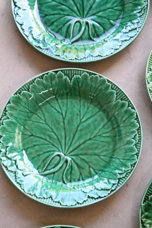 9 Wedgwood Green Leaf Plates