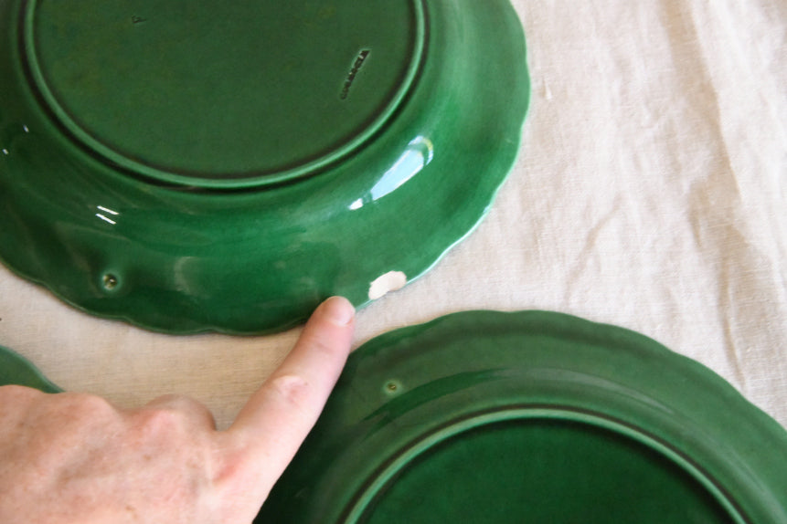 5 Wedgwood Green Sunflower Majolica Plates