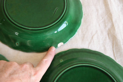 5 Wedgwood Green Sunflower Majolica Plates