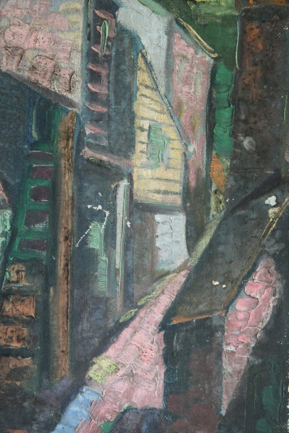 Portloe Abstract Street Scene Painting