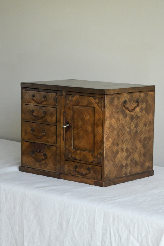Antique Japanese Meiji Parquetry Scholars Box