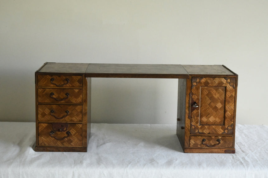 Antique Japanese Meiji Parquetry Scholars Box