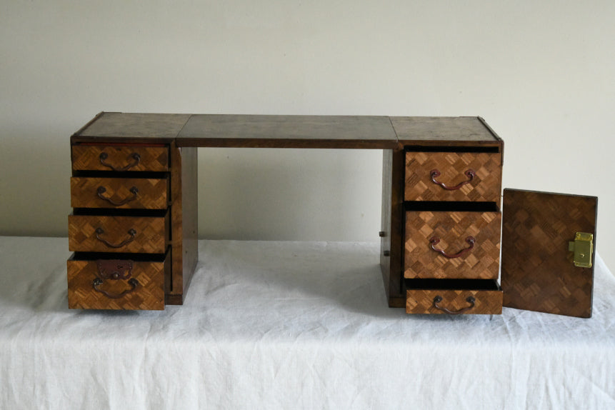 Antique Japanese Meiji Parquetry Scholars Box