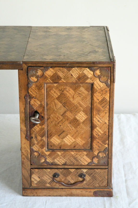 Antique Japanese Meiji Parquetry Scholars Box