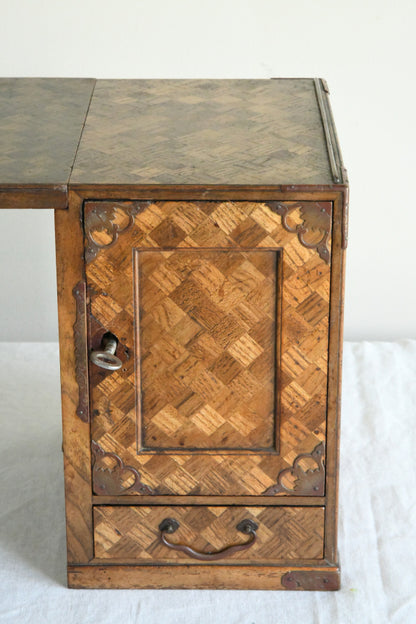 Antique Japanese Meiji Parquetry Scholars Box
