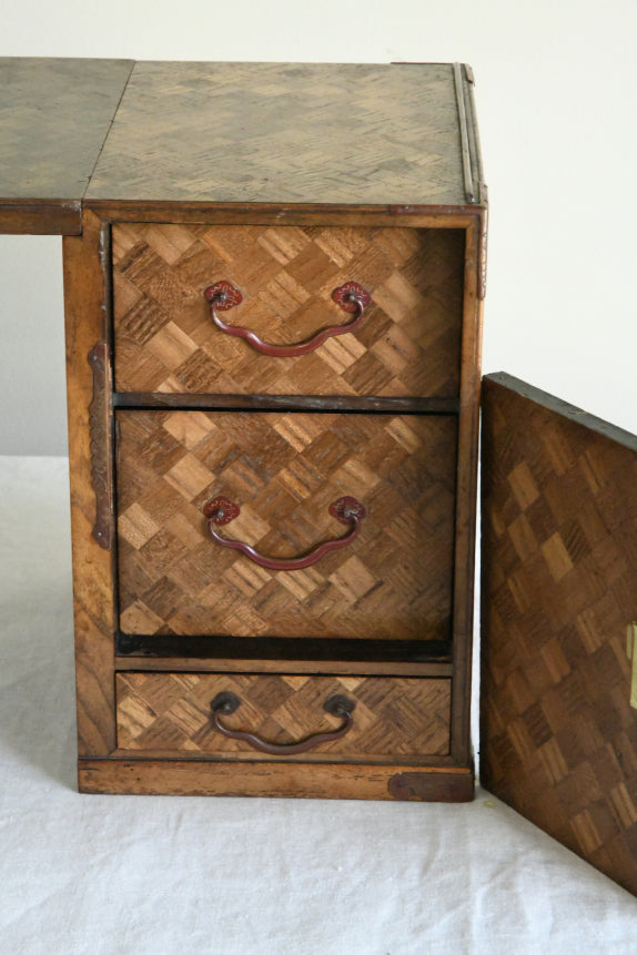 Antique Japanese Meiji Parquetry Scholars Box