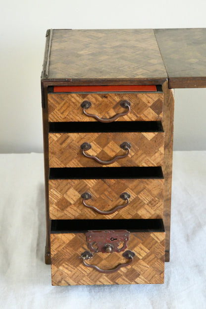 Antique Japanese Meiji Parquetry Scholars Box