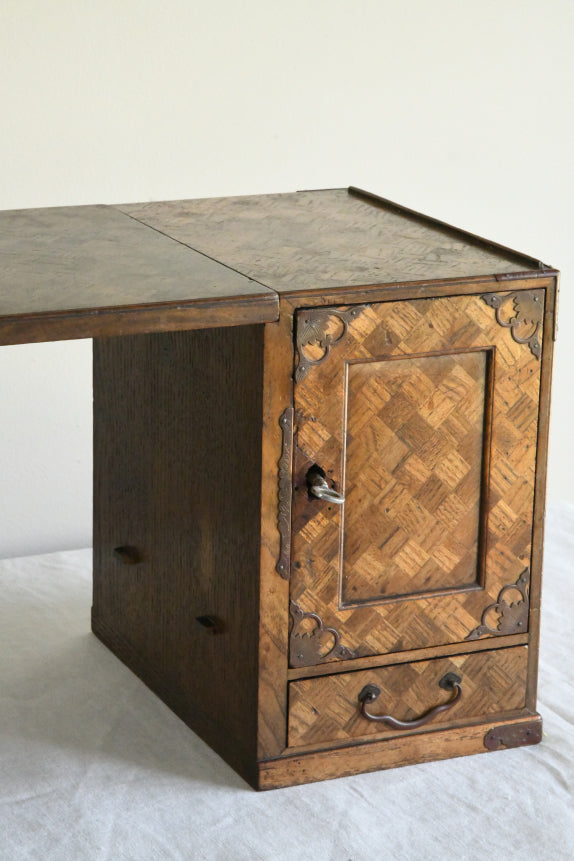 Antique Japanese Meiji Parquetry Scholars Box