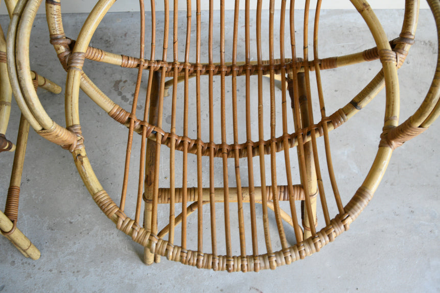 Pair Retro Cane Occasional Chairs