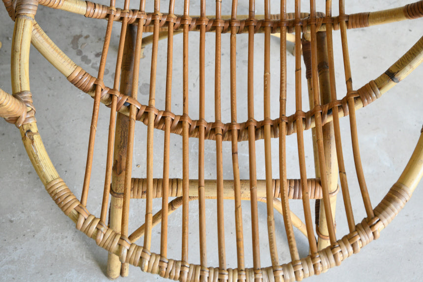 Pair Retro Cane Occasional Chairs