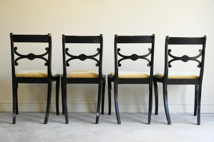 5 Antique Ebonised Dining Chairs