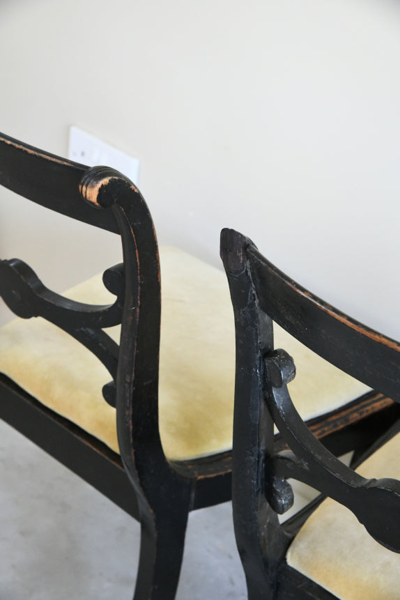 5 Antique Ebonised Dining Chairs