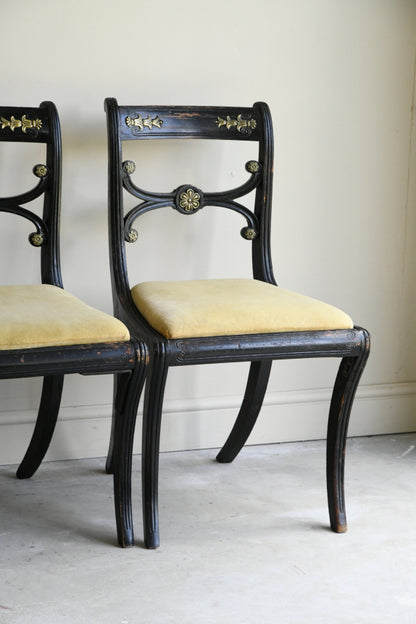 5 Antique Ebonised Dining Chairs