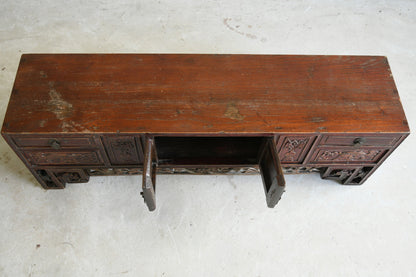 Antique Chinese Carved Low Cabinet