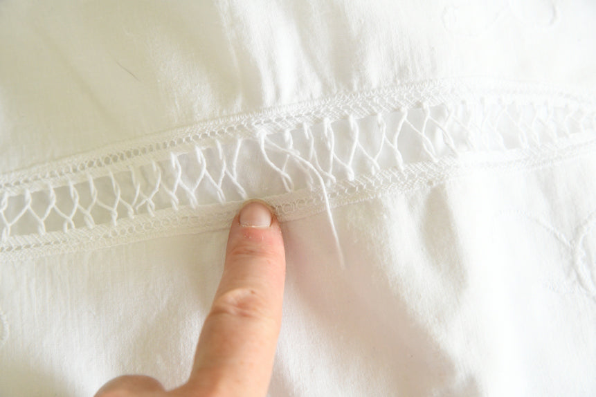Vintage White Linen Flat Sheet