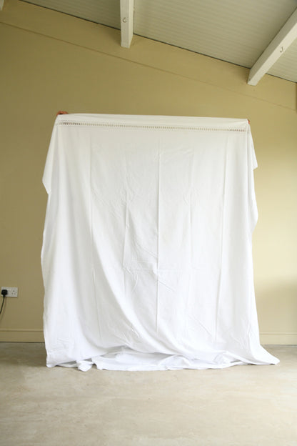 Vintage White Linen Flat Sheet