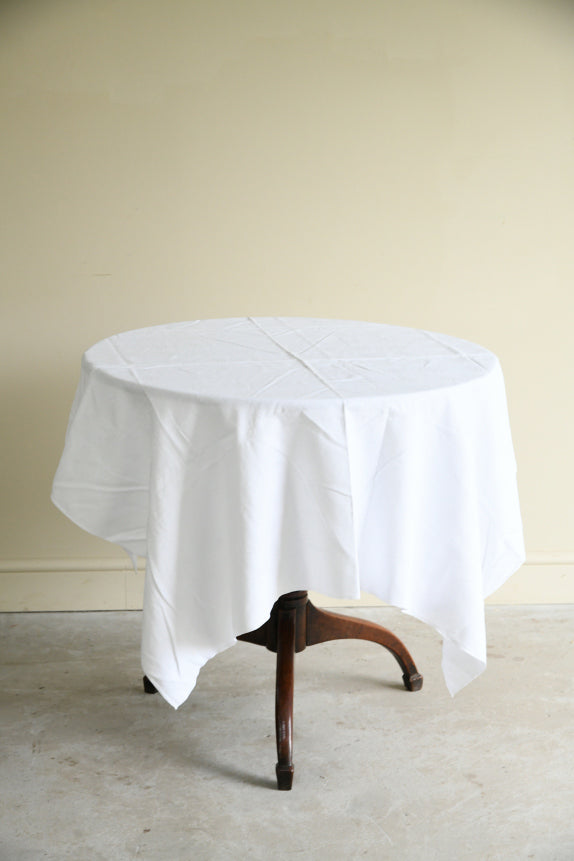 Vintage Square White linen Tablecloth