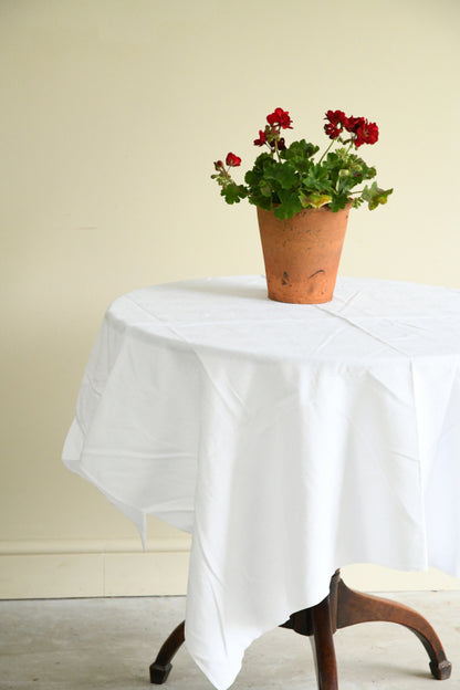 Vintage Square White linen Tablecloth