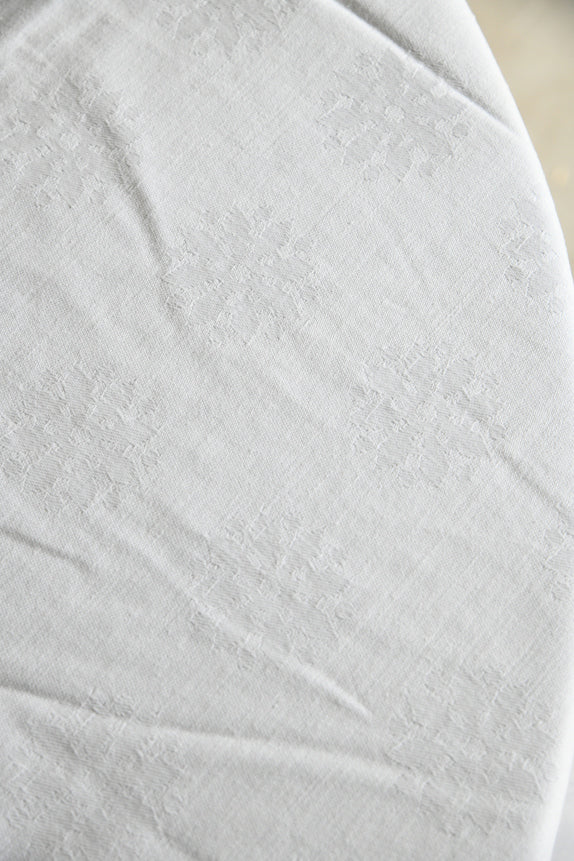 Vintage Square White linen Tablecloth
